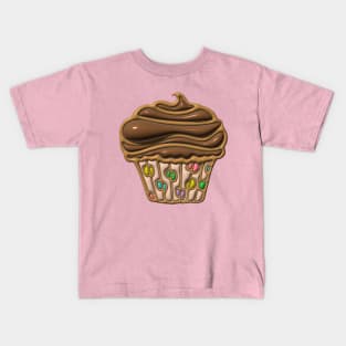 PUFFY 3D CUPCAKE DREAMS Party Chocolate Buttercream Polka Dots - UnBlink Studio by Jackie Tahara Kids T-Shirt